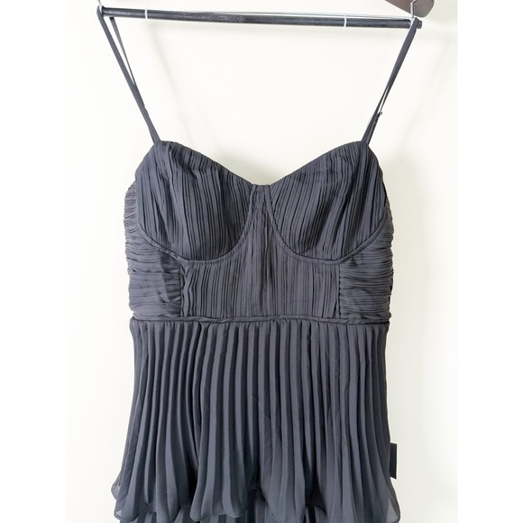 NWT Lulus Cascading Crush Black Tiered Bustier Midi Dress Large - Picture 10 of 15